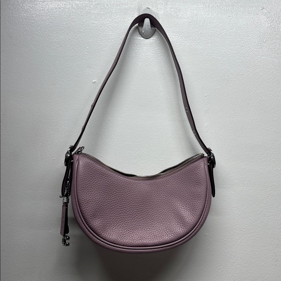 Coach Luna Purse Soft Pebble Leather Shoulder Bag Faded Purple Silver CC438 - Picture 7 of 12